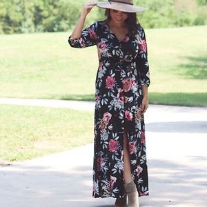 Billabong Button Front Floral Printed Dress